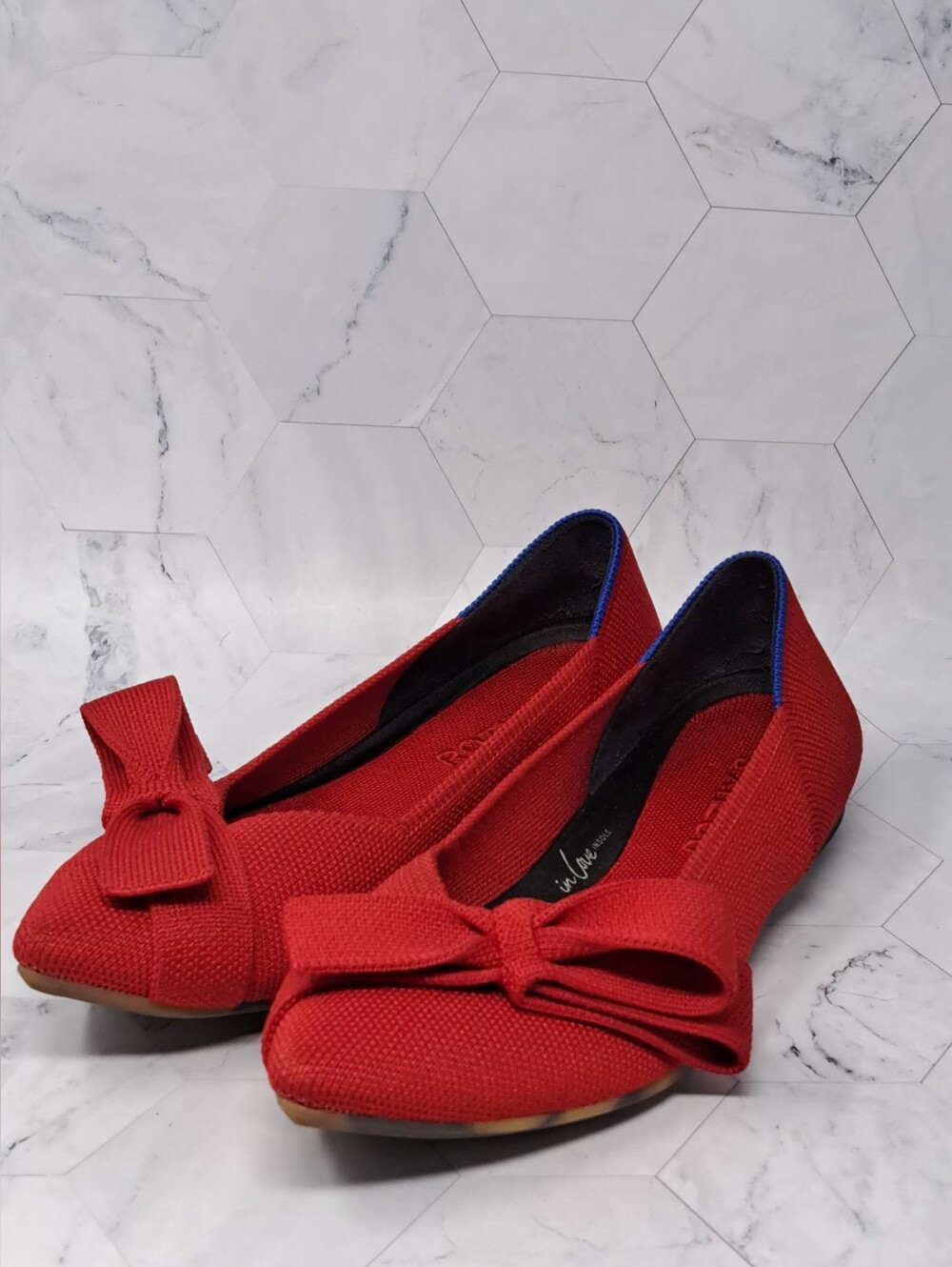 Rothy's The Bow Point II flat - Cupid Red Size 6 - Picture 2 of 6